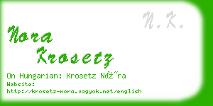 nora krosetz business card